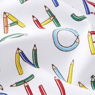 Cotton Poplin pen letters – white, 