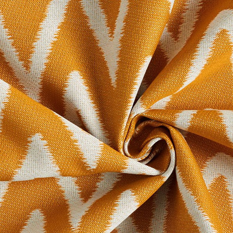 Outdoor Fabric Jacquard Ikat Print – mustard,  image number 3