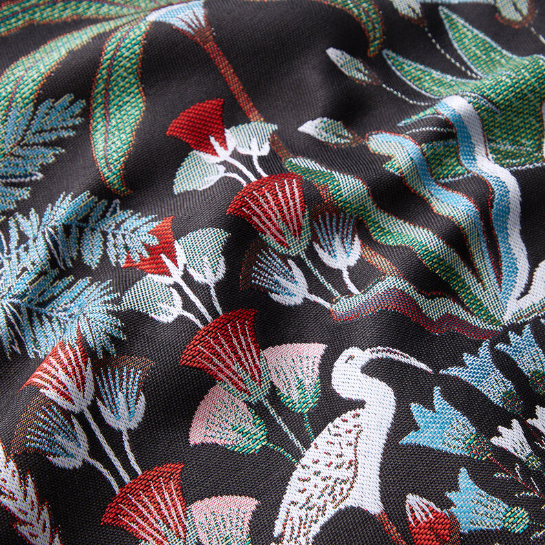 Decor Fabric Tapestry Fabric botanical paradise – black/green,  image number 2