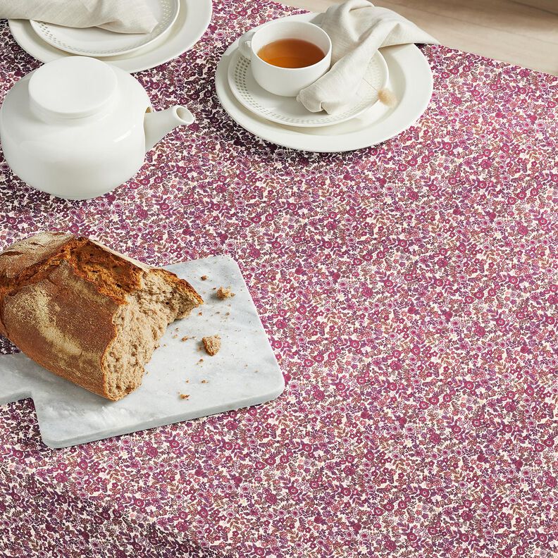 Cotton Cretonne Ditsy Floral – cream/grape,  image number 5