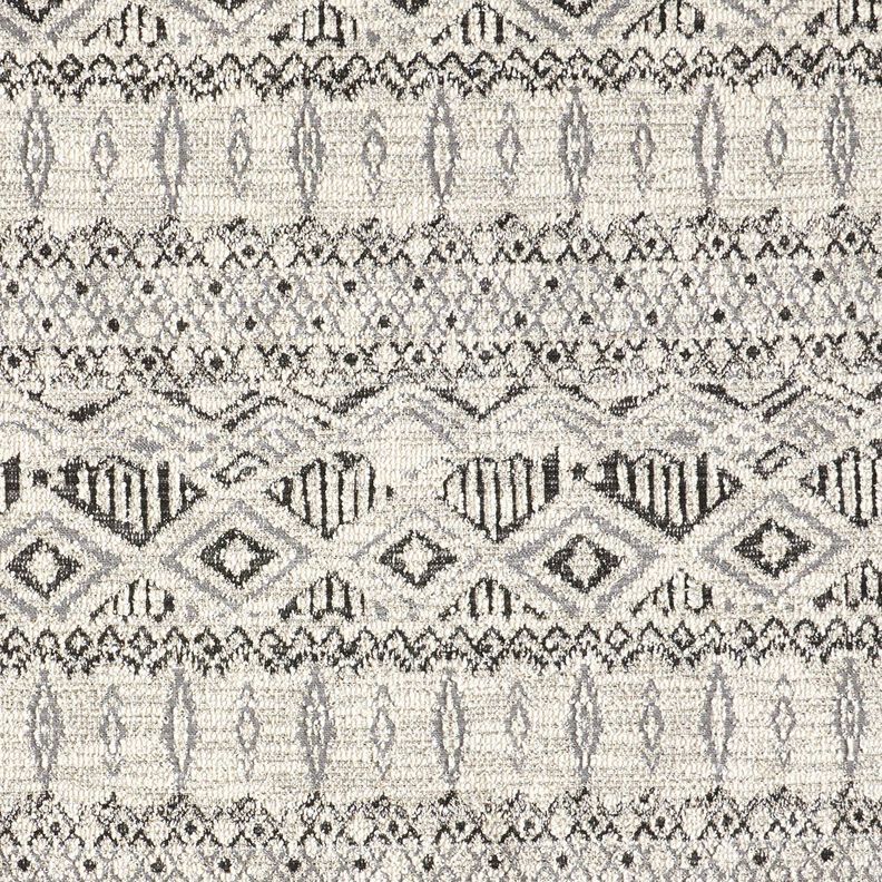 Knitted bouclé ikat pattern – grey/white,  image number 1