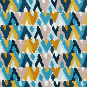 Cotton Cretonne Ethnic Print – brilliant blue/mustard, 