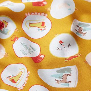 Cotton Cretonne Snow Globe – curry yellow, 