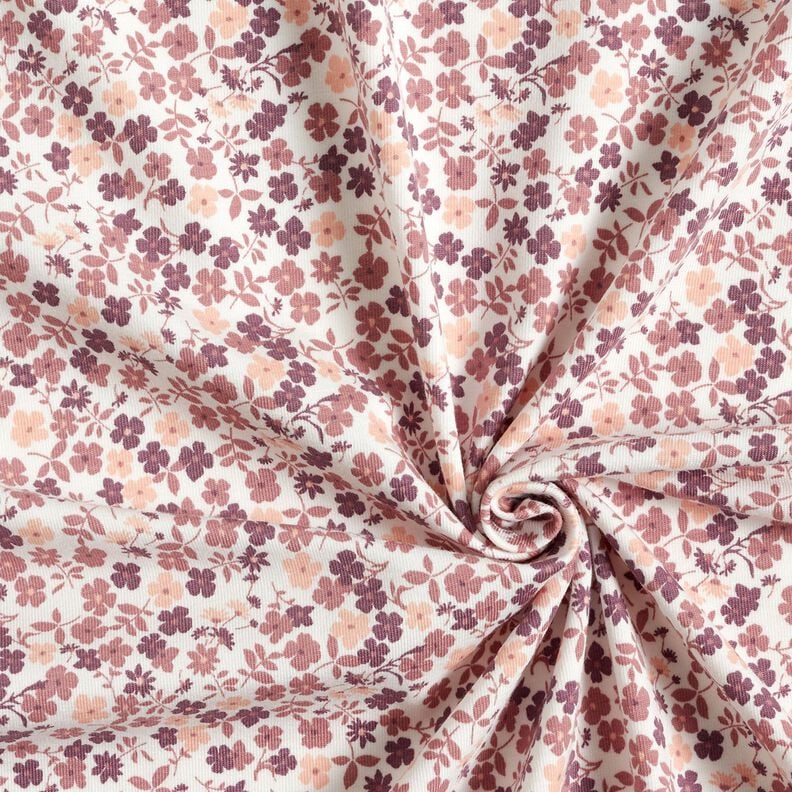 Cotton Jersey sea of flowers &ndash; white/lilac,  image number 3