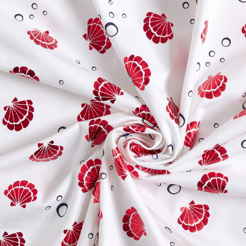 Cotton Jersey Shells Metallic – white/red,  image number 5