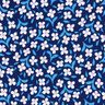 Viscose crepe small flowers – navy blue/white,  thumbnail number 1