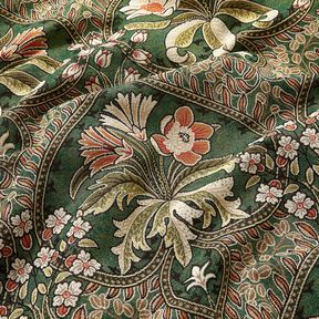 Decor Fabric Tapestry Fabric Floral Ornaments – green/light orange, 