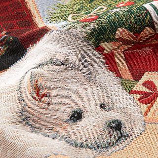 Panel Tapestry Fabric Holiday dog – green/red, 