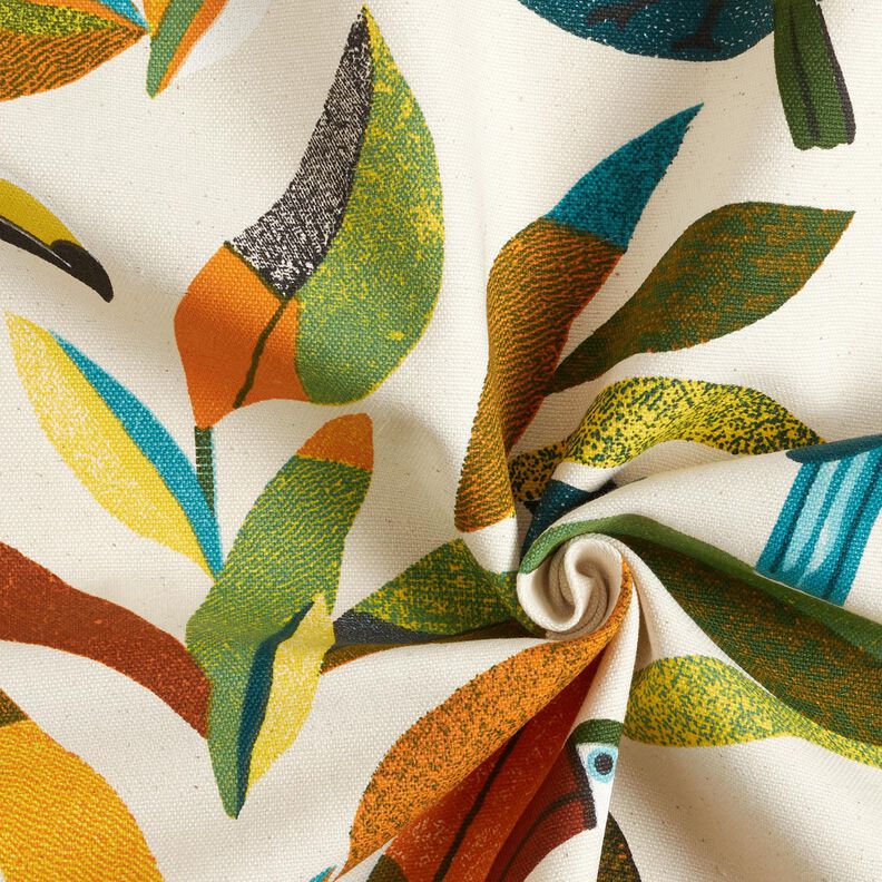 Decor Fabric Panama Toucan – natural/green,  image number 3