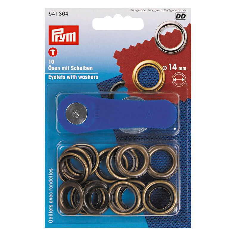 Eyelets and washers [Ø 14 mm] | Prym – antique gold,  image number 1