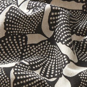 Decor Fabric Half Panama spotted ginkgo – black/natural, 