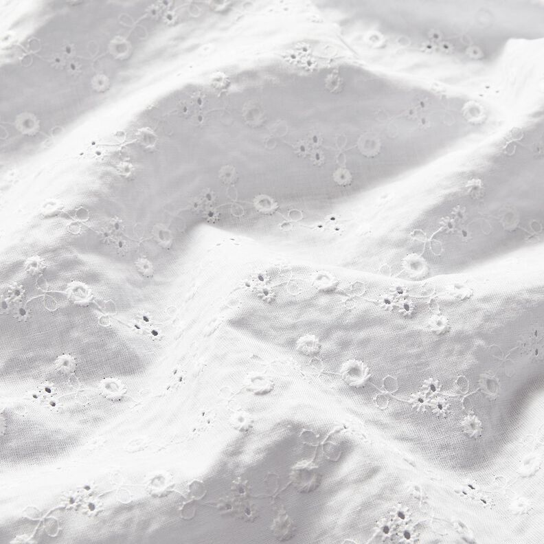 Cotton Batiste Broderie Anglaise Little flowers – white,  image number 3
