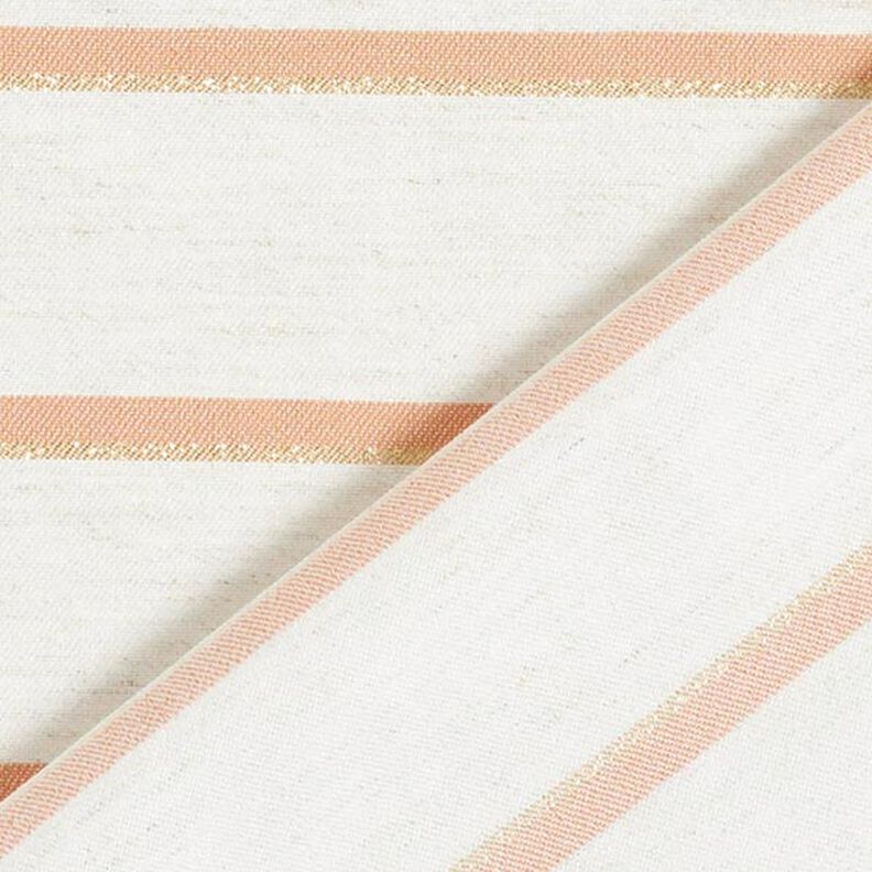 Lurex Stripes Linen Look Fabric – apricot,  image number 4