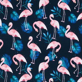 Cotton Jersey Flamingo | Glitzerpüppi – midnight blue/light pink, 