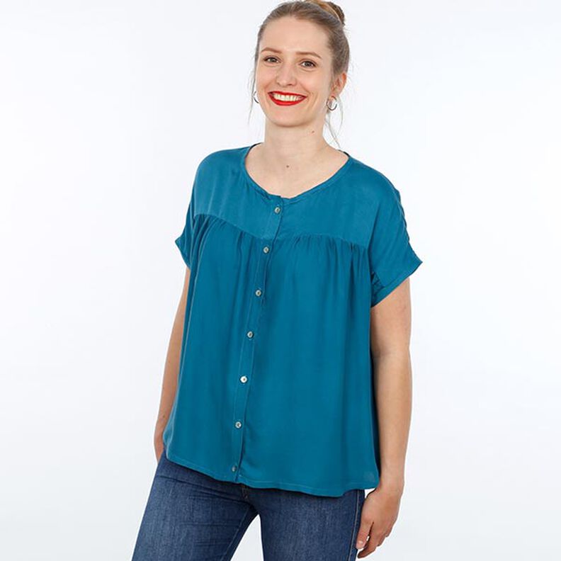 FRAU SUZY - loose short-sleeved blouse with ruffles, Studio Schnittreif  | XS -  XXL,  image number 8