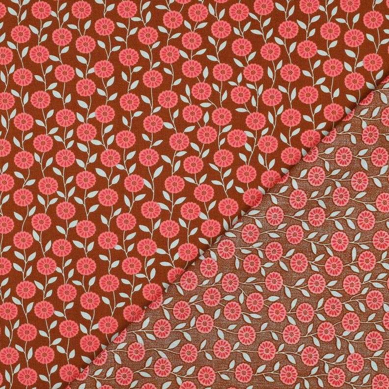 Cotton Poplin summer flowers| Poppy Fabrics – lobster/bronze,  image number 4