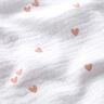Double Gauze/Muslin Scattered hearts – white/rose gold,  thumbnail number 2