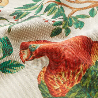 Digital print decorative fabric Parrots – natural, 