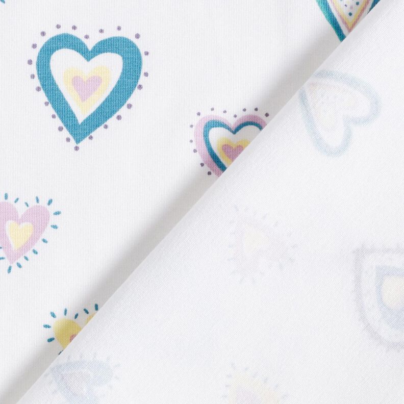 Cotton Jersey colourful hearts – ivory,  image number 4