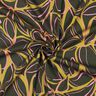 Stretch viscose large flowers – dark pine/yellow olive,  thumbnail number 3