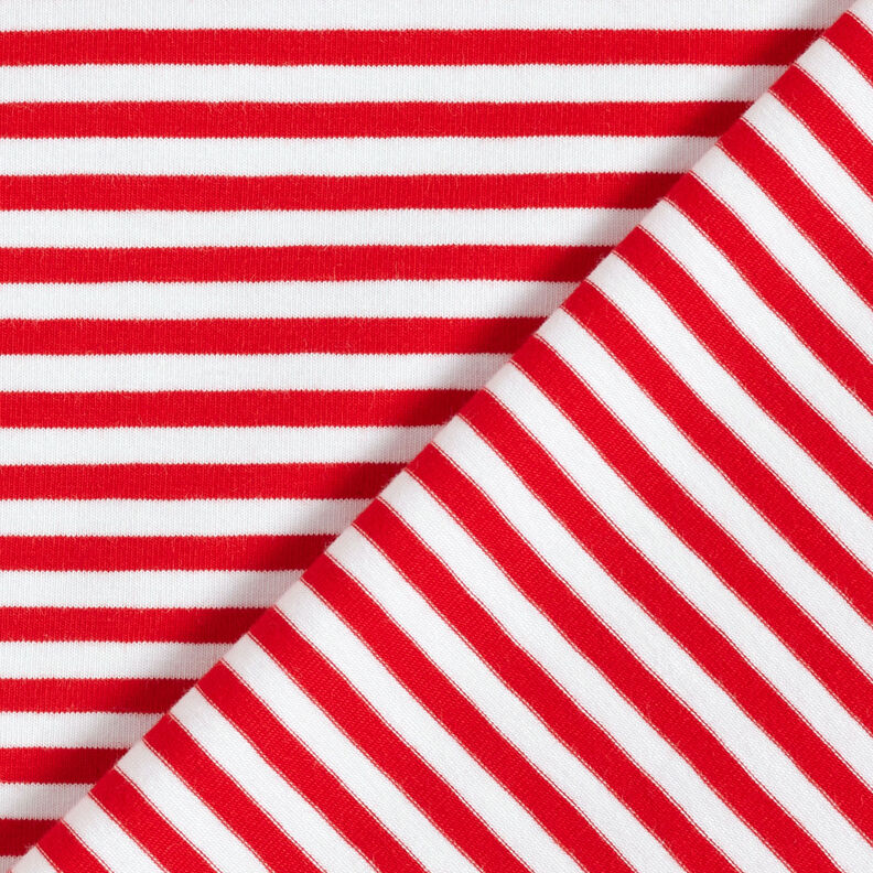 Cotton Jersey Narrow Stripes – red/white,  image number 4