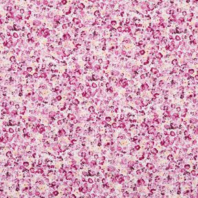 viscose fabric flower meadow – grape/white | Remnant 80cm, 