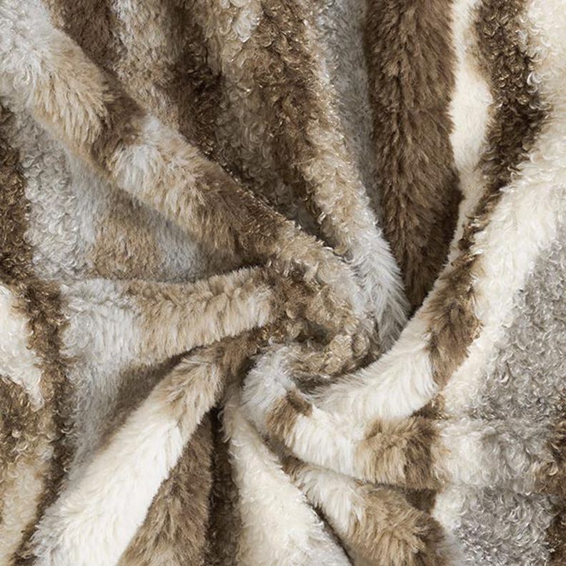abstract stripes faux fur – offwhite/taupe,  image number 3