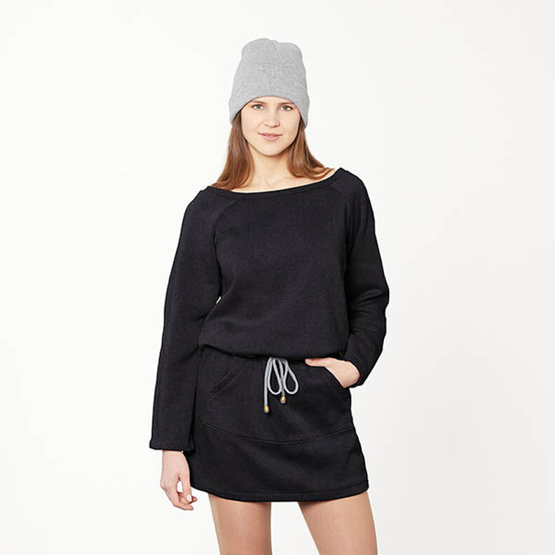 Knit Fabric Viscose Blend Plain – black,  image number 5