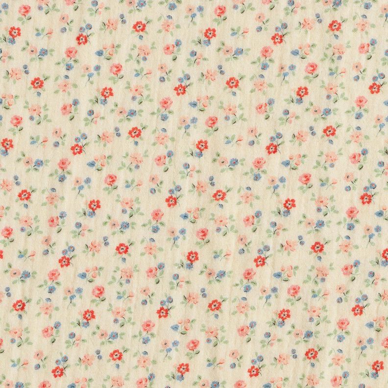 Double Gauze/Muslin romantic flowers | Poppy Fabrics – light beige,  image number 1