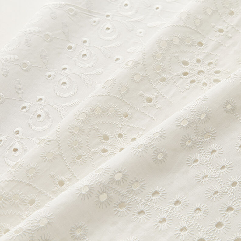Droplets Broderie Anglaise Cotton – white,  image number 6