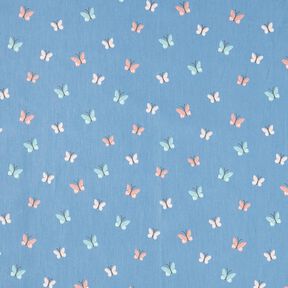 GOTS Cotton Poplin butterflies – brilliant blue, 