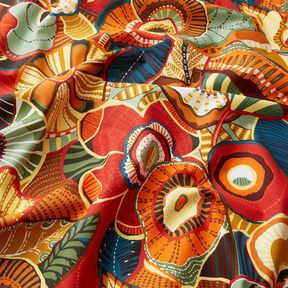 Cotton Cretonne Folklore Flowers – carmine/petrol, 
