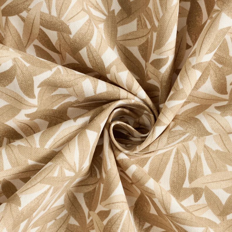 Decor Fabric Half Panama sea of leaves – offwhite/light brown, image number 3