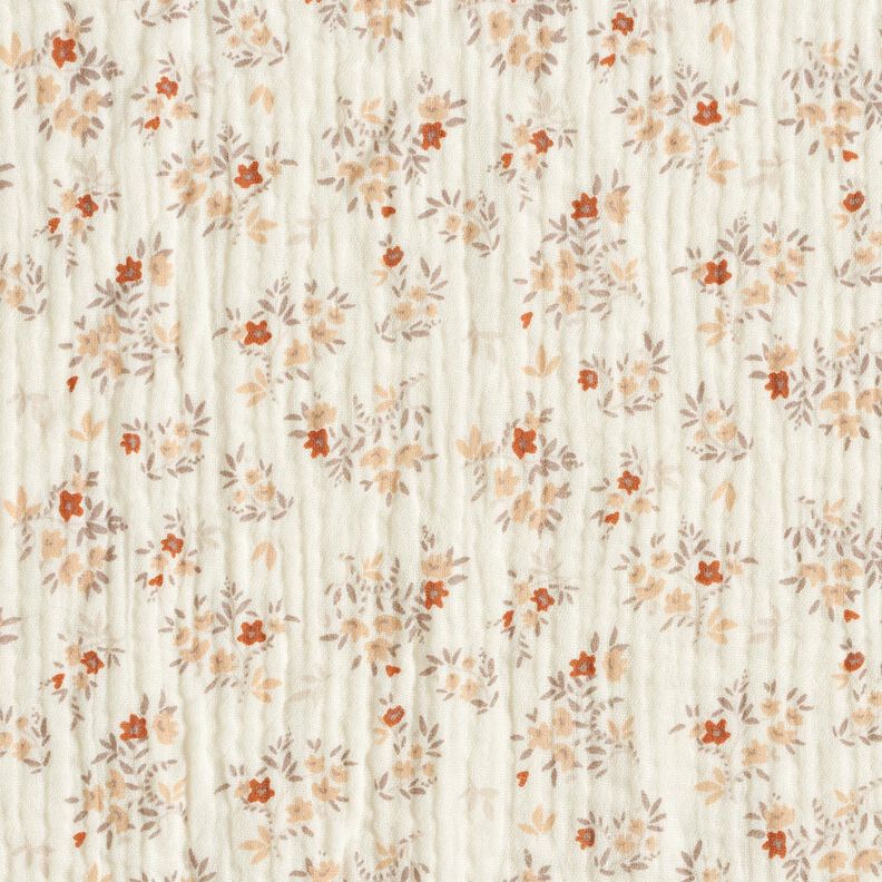 Double Gauze/Muslin little flowers – offwhite,  image number 1