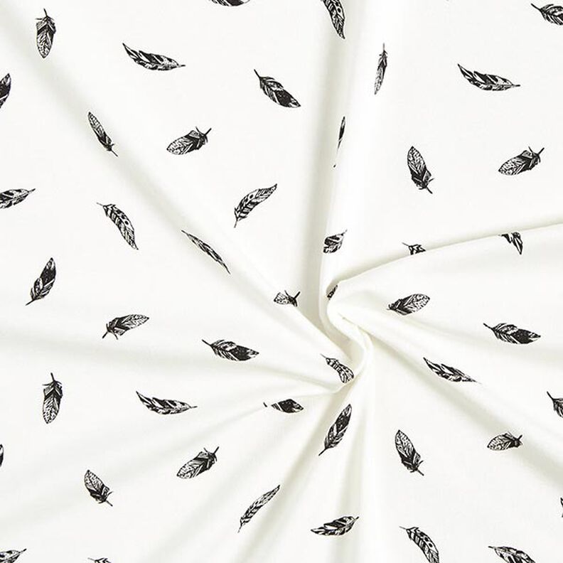 Cotton Jersey Feathers – offwhite,  image number 3