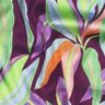 Sateen Leaves digital print| Poppy Fabrics – aubergine/light green,  thumbnail number 2