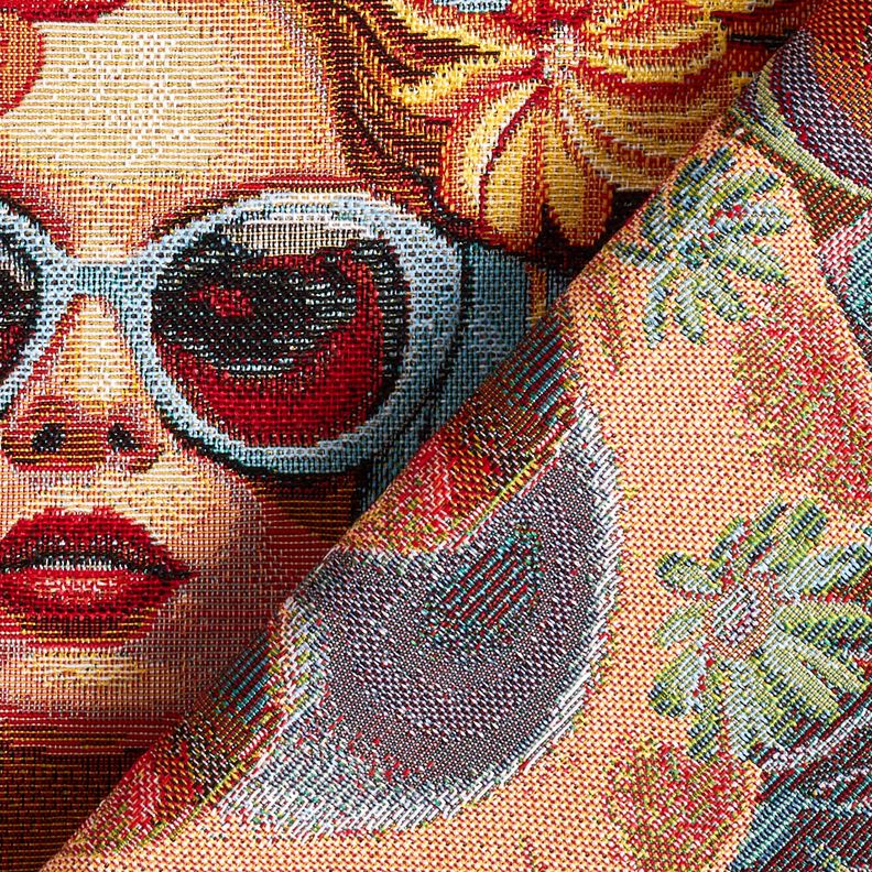 Decor Fabric Tapestry Fabric famous women – carmine/light beige, image number 4