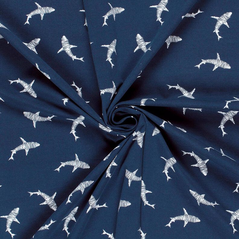 Cotton Jersey shark silhouette – navy blue,  image number 3