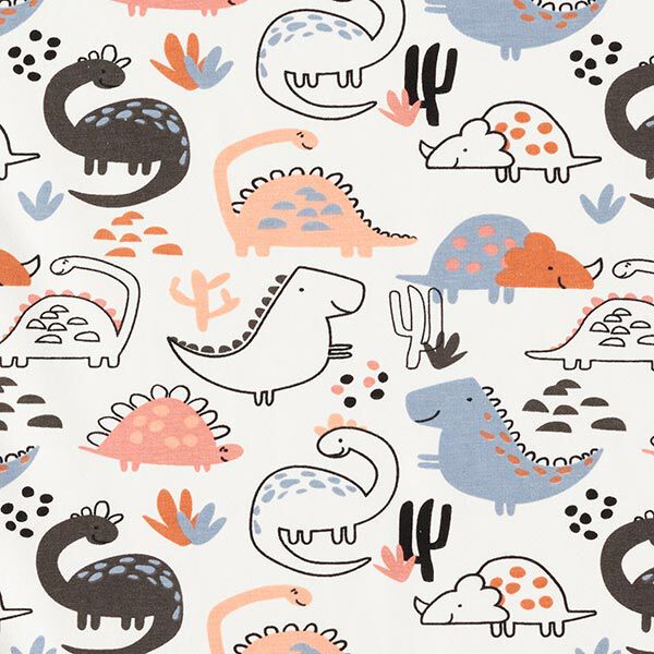 Cotton Jersey Happy dinosaurs – offwhite,  image number 1