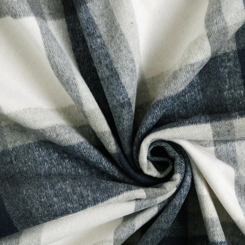 Coat Fabric Large Checks – midnight blue/light grey, image number 3