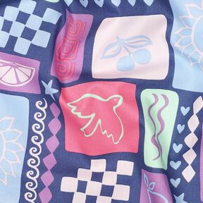 Cotton Poplin Patchwork | Poppy Fabrics – denim blue/pink, 