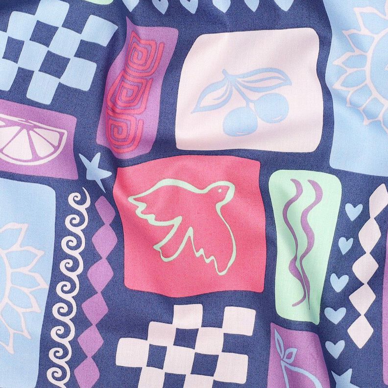 Cotton Poplin Patchwork | Poppy Fabrics – denim blue/pink,  image number 2