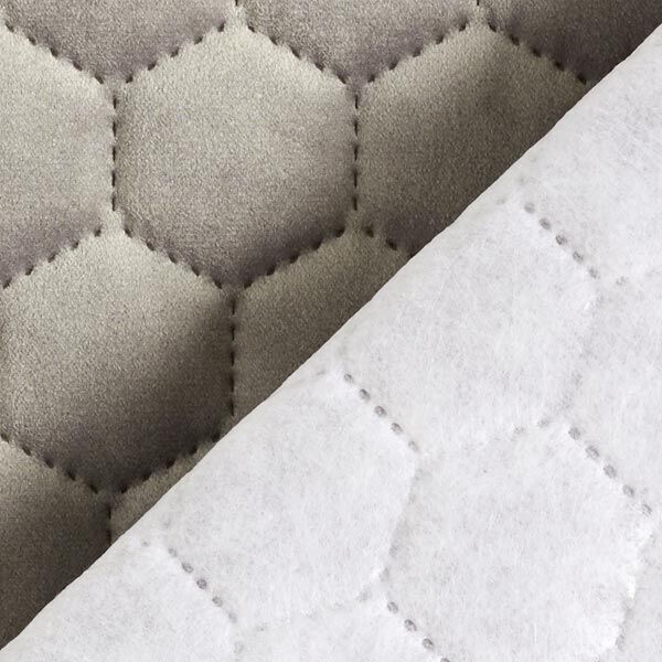 Upholstery Fabric Velvet Honeycomb Quilt – grey,  image number 6