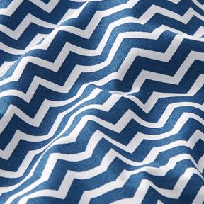 Cotton Cretonne Zigzag – navy blue/white, 