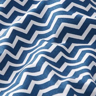 Cotton Cretonne Zigzag – navy blue/white, 