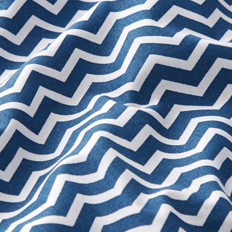 Cotton Cretonne Zigzag – navy blue/white,  image number 2