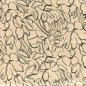 Stretch velour flower sketches – sand/black, 