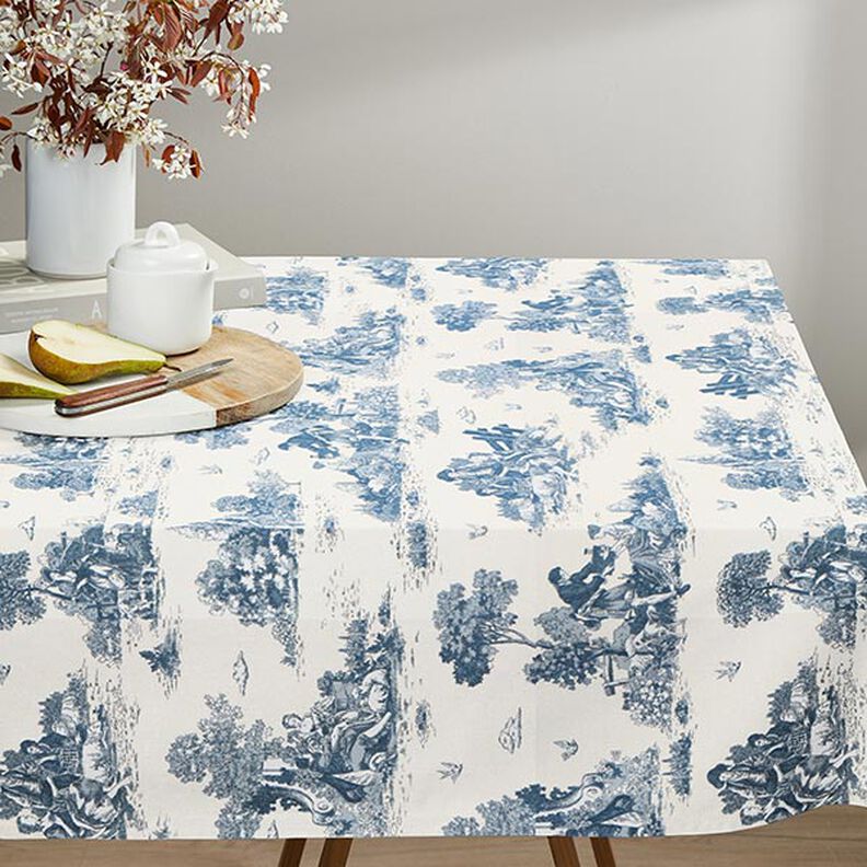 Decor Fabric Half Panama Shepherd – denim blue/offwhite,  image number 9