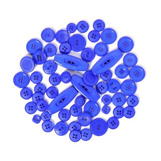 Assorted buttons [55 pieces] - ROYAL BLUE, 