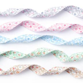 Flowers Cotton Bias Tape [20mm] - light grey, 